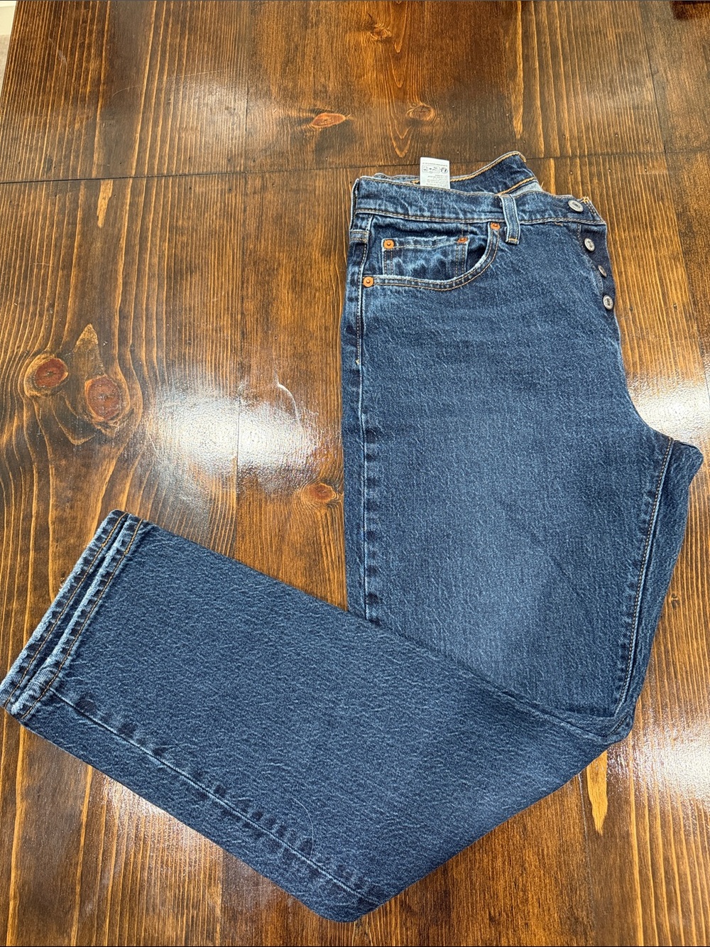 Levi's Dark Blue 501s Straight-Leg Jeans